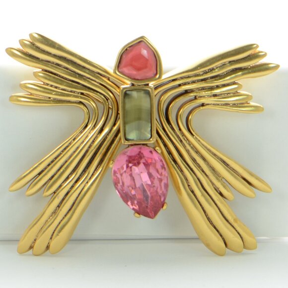Vintage Oscar de la Renta Crystal Butterfly Pin Brooch